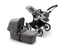 Bugaboo Donkey 3 Mono Single Stroller Converts to Side-by-Side Double Stroller, Multiple Seat Positions - Aluminum/Grey Melange