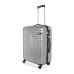 American Tourister Ivy Nxt 68Cm Medium Hardside Polycarbonate 4 Wheel Spinner Check-in Suitcase with Multi-Stage Telescopic Trolley and Mounted TSA Lock for Women & Men - Silver