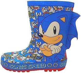 Sonic The Hedgehog Boys Thick Blue Rubber Rain Boots