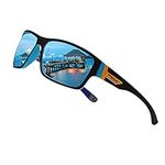 Long Keeper Mens sunglasses - Polarised Sport Sunglasses for Running Fishing Cycling Driving Classic Square Frame Sport Sun Glasses