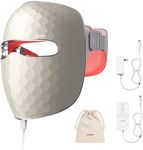 Ulike ReGlow LED Light Therapy Mask, Red Light Therapy for Face, 4 Modes with Red, Blue, Yellow & Infrared Red Lights for Reduce Acne & Anti-Aging, Eye-Protection, 272 Beads, Remote Control (Gold)
