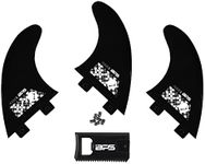 BPS 3 Fiberglass Reinforced Surfboard Fins with FCS Kit - Charcoal Black