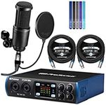 PreSonus Studio 26c 2x4, 192 kHz, USB Audio Interface for Mac & Windows Bundle with Studio One Artist, Audio Technica AT2020 Microphone, Blucoil 2x 10' XLR Cables, Pop Filter, and 5x Cable Ties