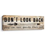 Pigort Inspirational Wall Art - Don’t Look Back - Quote & Saying Art Painting, Motto Print Canvas Picture，Motivational Wall Art for Office or Living Room Home Decor (Yellow)