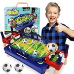 PowerKing Tabletop Foosball Tables with Protable Box, Mini Tabletop Foosball Table Games Competitive Sports Games, Tabletop Slingshot Games Toys for Fun Family