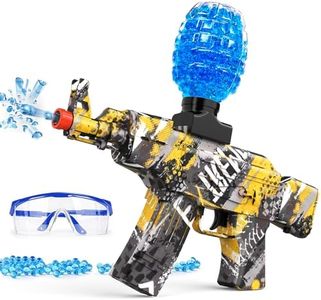 Anstoy Electric with Gel Ball Blaster AEG AKM-47 for Outdoor Activities-Fighting Shooting Team Game (Yellow)
