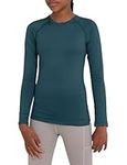 TCA Girls' SuperThermal Long Sleeve Performance Base Layer Running Training Top - Atlantic Deep, 12-14 Years