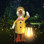 Fiorky Solar Duck Statue Garden Decoration, Raincoat Duck with Umbrella and Solar Lanterns Statue, Duck Decoration for Outdoor Garden Patio Yard, Gifts for Mum