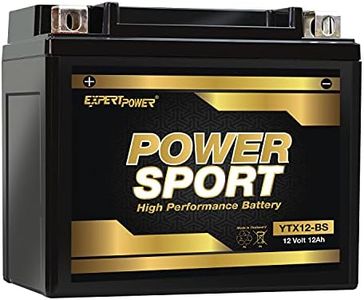 ExpertPower ETX12-BS 12v12ah YTX12-BS (12v 12Ah) Maintenance Free Battery Powersport Motorcycle ATV Replace 2003 Honda TRX250 Recon