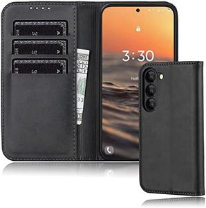 FROLAN for Samsung Galaxy S23 Wallet Case Premium PU Leather with Credit Card Holder Slot Flip Drop Protection Shockproof Cover 6.1 Inch(Black)