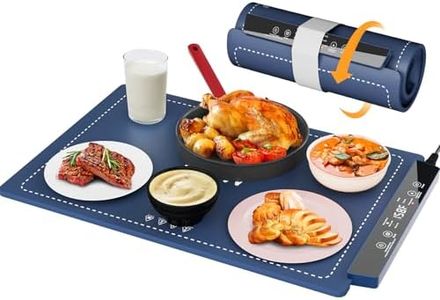 Scaldavivande elettrico in silicone – scaldavivande portatile per feste con 8 impostazioni di temperatura regolabili, touchscreen intelligente, prenotazione e blocco bambini, tappetino riscaldante