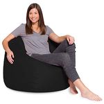 Posh Bean Bag Chair for Children, Teens & Adults - 35", Solid Black