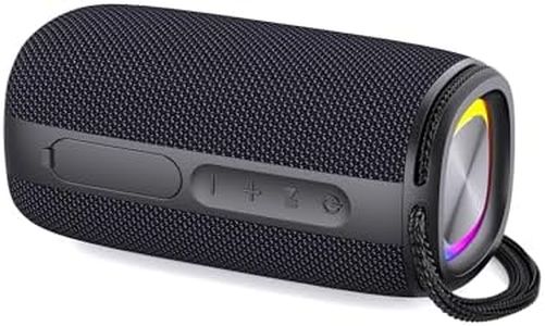 JaxiLano Bluetooth Speaker, Speaker Bluetooth Wireless with Light, BT5.3, IPX6 Waterproof Electronic Gadgets for Home/Party/Outdoor, Birthday Gift (Black)