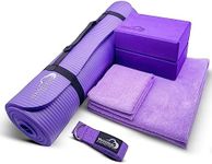 WHITECLOUDZ Yoga kit, 7-Piece Yoga Mat Set for Home Workouts, Thick Yoga Mat, Yoga Blocks, Strap, Yoga Towels & Carrying Bag, Exercise Mat with Yoga Equipment for Women & Men, Enhance Yoga Practice