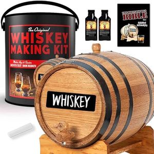 Man Can DIY Whiskey Making Kit Complete with 1 Liter Oak Aging Barrel & Kentucky Bourbon Essence Flavoring - Make Your Own Whiskey at Home (1L) - Great Gifts for Men