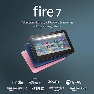 Amazon Fire 7 tablet (newest model) 7” display, read and watch, under $60 with 10-hour battery life, 16 GB, Black