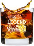 Funny Retirement Gifts for Men Whiskey Glass - The Legend Has Retired - Humorous Whiskey Gift - Unique Present for Coworker - Retirement Party Decorations - Cool Retirement Gifts For Men - 11 oz