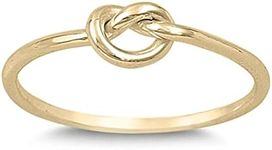 Gold-Tone Infinity Knot Promise Ring .925 Sterling Silver Love Band Size 3