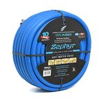 Zephyr Next-Gen Garden Hose (3/4" x 100ft, Ultra-Light Flexible Rubber, Brass Fittings)