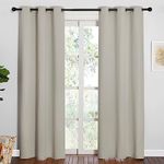 NICETOWN Blackout Curtains 84 Inches Long, Room Darkening Thermal Insulated Soli Grommet Curtains 2 Panels for Bedroom Living Room Windows (42 x 84 Inch, Natural, 2 Panels)