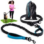 SparklyPets Hands-Free Dog Leash for Medium and Large Dogs – Professional Harness with Reflective Stitches for Training, Walking, Jogging and Running Your Pet (Blue, for 1 Dog)