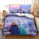 ZEHING Kids Cartoon Duvet Cover Set Twin, 2 Piece Ultra Soft Bedding Set with 1 Duvet Cover and 1 Pillow Shams