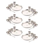 Arham Stainless Steel Dinner Set | 36 Pcs (6 Set) | Premium Dinner Set for Gift | Hammered Dinnerware | Durable and Heavyweight | Food Grade, Non Rusting, Dishwasher Safe, Strong and Long Lasting