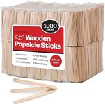 Stock Your Home (1,000 Pcs) Wooden Popsicle Sticks for Crafts Bulk 4.5-Inch, Wood Sticks Tongue Depressors, Food, Ice Cream, Epoxy Mixing, Wax and Waxing