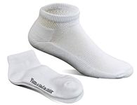 Yomandamor 5 Pairs Mens Seamless Diabetic Cotton Low Cut Socks(White)