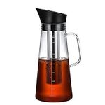 UgyDuky 1.5L Cold Brew Coffee Maker Black Iced Coffee Maker with Removable Mesh Filter Glass Coffee Brewer Tea Brewer Large Iced Coffee Glass Pitcher for Homemade Iced Coffee Cold Tea Fruit Drink