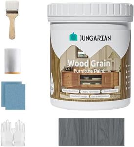 JUNGARIAN Wood Grain Furniture Paint 10.5oz with Tools - All-in-One Paint No Prime No Varnish - Water-based & Low Odor Wood Finish Paint - Outdoor & Indoor Wood Paint for Furniture and More - Urban Grey