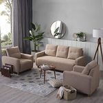 Sleepyhead Yolo - 3+1+1 Seater Sofa Set (Fabric, Coco Brown, 5- to 6-Person Sofa)