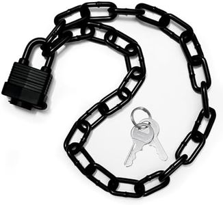 Heavy Duty Chain Lock,Security Chain Hardened 8mm Thick with Weather-Resistant Keyed Padlock, Perfect for Indoor Outdoor Motorcycles, Bikes,Generator, Gates,Fence,Furniture (32 inch Chain+Lock)