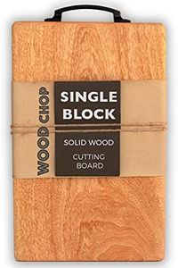 Wood Chop Anti-Bacterial Single Solid BlockWooden Chopping - Mango Wood Cutting Board with Metal Handel & Anti Skid Mat (14x8x1 Inches, Medium)