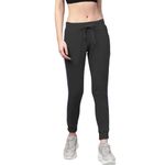 Hangout Hub Women’s Cotton Jogger Track Pant with Sports Stripes | Elastic Waist | Breathable Fabric | Sweat Absorbent | Gym Exercise Yoga Lounge Running Wear (Pack of 1)| Small | Black