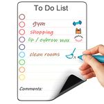 Magnetic to Do List for Fridge - 5.5x8 inch Small Dry Erase Daily to - Do List for Refrigerator - Magnet to Do List White Board - Lined Small Magnetic Daily Planner