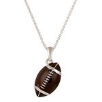 Lureme® Fashion Style Silver Tone Enamel Football Pendant Necklace Coffee Color (01003112)