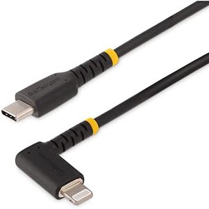 StarTech Rugged USB 2.0 C to Lightning Right Angle Cable, 1 Meter Length