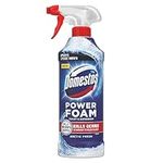 Domestos Power Foam Arctic Fresh Toilet & Bathroom Cleaner Spray sprays upside down & eliminates 99.99% of germs for cleaning inside the toilet & around bathroom 450 ml