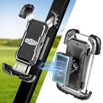 NOKINS Golf Cart Magnetic Phone Holder for EZGO/Club Car/Yamaha, Universal Phone Mount for iPhone/Galaxy/Google Pixel, Upgrade Ultra Strength Magnet with 360° Rotation,One-Handed Pick&Place, Black