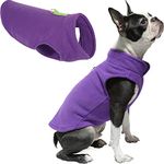 Gooby Fleece Vest Dog Sweater - Lavender, X-Large - Warm Pullover Fleece Dog Jacket with O-Ring Leash - Winter Small Dog Sweater Coat - Cold Weather Dog Clothes for Small Dogs Boy or Girl