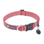 RUFFWEAR Hi & Light Dog Collar, Ultra Strong & Lightweight, Strong Tubelok Webbing, Aluminium Lead Attachment Ring & Side-Release Buckle, Stylish Neck Wear Accessory, Salmon Pink (Small, 28-36 cm)