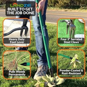 Landzie Weed Puller Tool – Manual Garden Weeder for Lawn Care