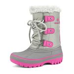 DREAM PAIRS Big Kid Forester Grey Fuchsia Ankle Winter Snow Boots Size 6 M US Big Kid