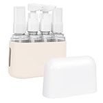 Skycase Travel Bottles, 4 in 1 Travel Containers for Toiletries, Leak-Proof Refillable Travel Size Bottles with Lid, Airplane Accessories Kits for Shampoo Conditioner Lotion Liquids, Beige