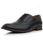 Ferro Aldo Arthur MFA139001D Mens Wingtip Two Tone Oxford Black and White Spectator Dress Shoes, Ebony Black, 7.5