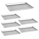 BIEAMA 6 Pack Aluminum Sheet Pan Perforated,Half Size 18" x 13" Commercial Bakery Equipment Cake Pans,NSF Approved Baking Tray