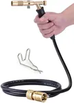 TAUSOM Propane Torch Hose Kit Long 3.93 ft- Heavy Duty MAPP Gas Torch Head with Adjustable Flame,Heat 2600℉ Soldering for Piping, Copper Tubing, Professional Grade DIY Soldering Kit