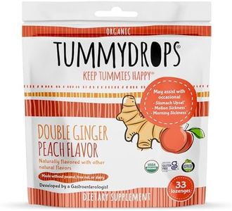 Tummydrops USDA Organic Double Ginger Peach, 33 lozenges