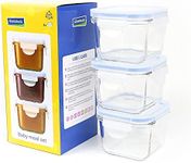 Glasslock Baby Food Square Container, 3-Piece Set, Clear, GL-544